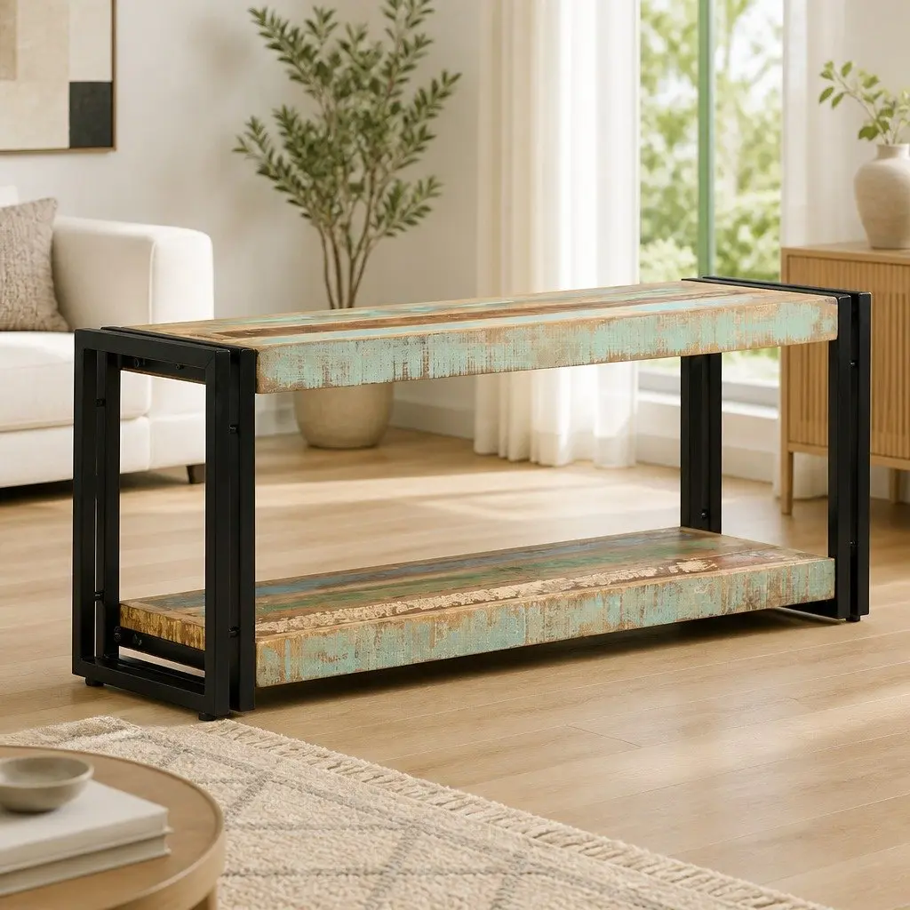 TV Cabinet Vintage Storage 90x30x40cm Solid Reclaimed Wood Brown