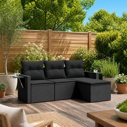 Reassuring Comfort with Our Black Rattan Sofa Set
