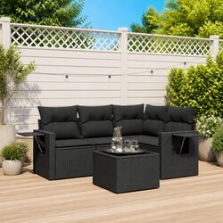 Comfortable and Durable Black 5-Piece Sofa Set