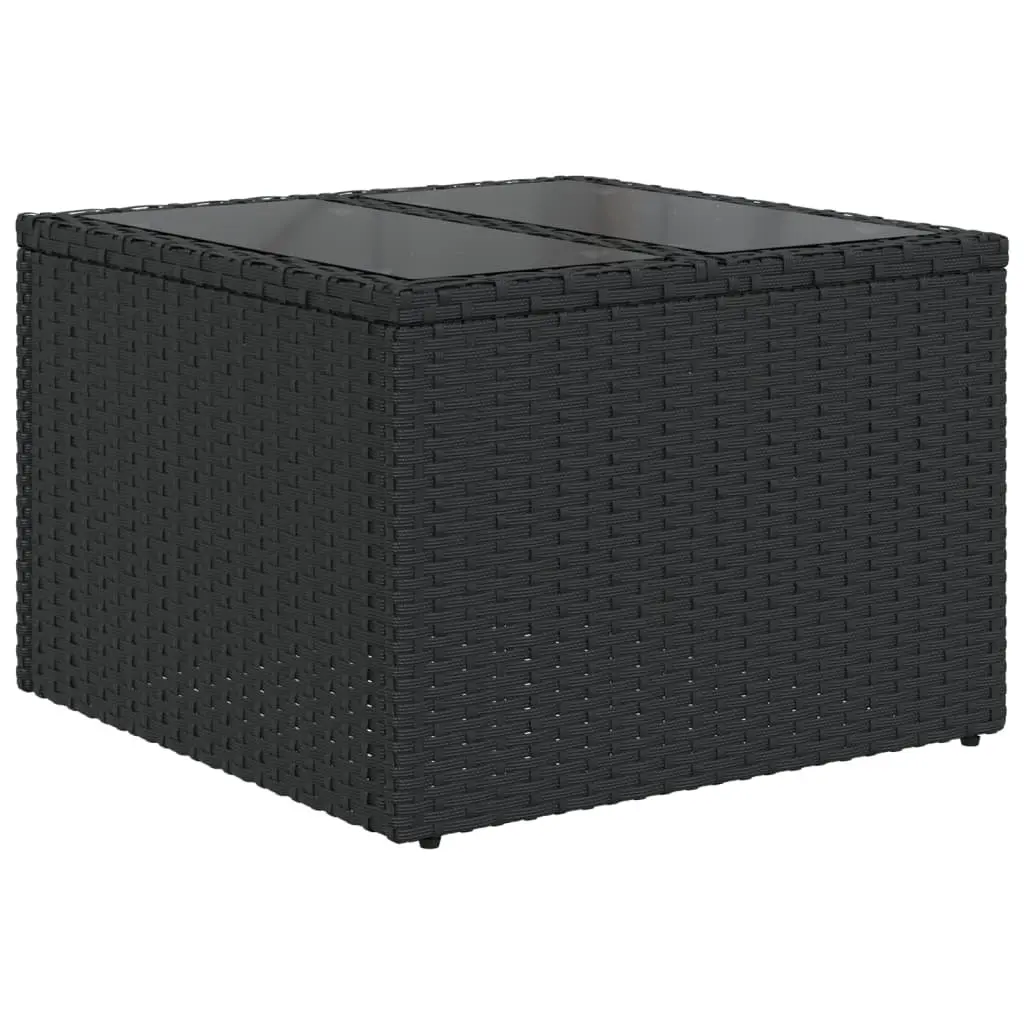 Garden Sofa Set Outdoor Furniture Modular 6 Piece Black Poly Rattan