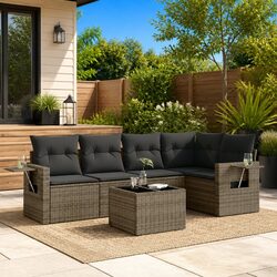 Value-Packed 6-Piece Grey Outdoor Sofa Set