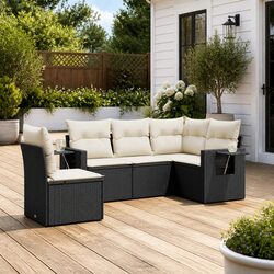 Quality Outdoor Sofa Set: 5 Pieces with Cushions