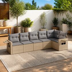 Comfortable 6 Piece Garden Sofa Set with Easy Maintenance