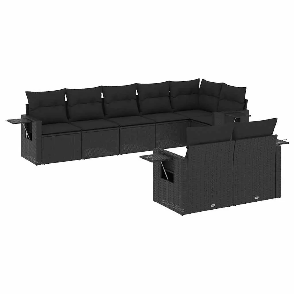 Garden Sofa Set 8 Piece Outdoor Furniture Modular Black Rattan Patio Lounge