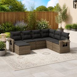 7-Piece Grey Garden Sofa Set: Comfortable and Practical