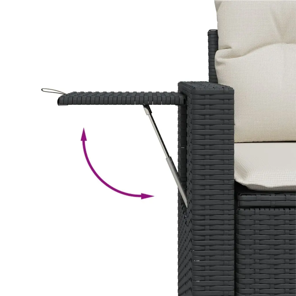 Garden Sofa Set 6 Piece Outdoor Furniture Patio Lounge Black Poly Rattan Modular