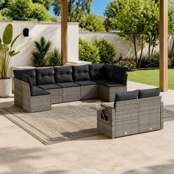 Reliable 9 Piece Garden Sofa Set with Comfortable Seating