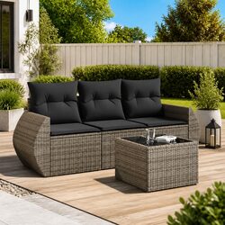 Value-Driven 4 Piece Garden Sofa Set with Padded Cushions