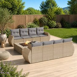 Value and Practicality: 9-Piece Outdoor Sofa Set