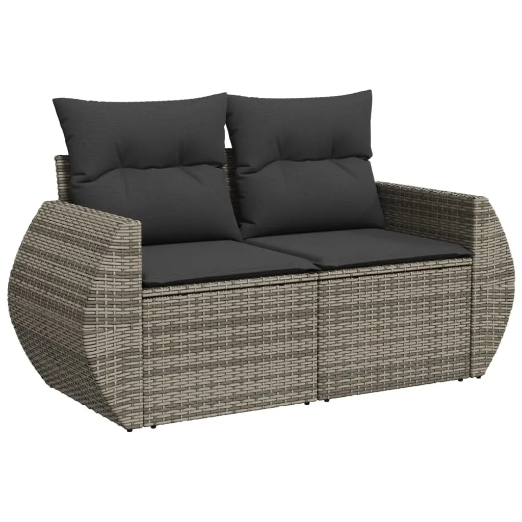 Garden Sofa Set 5 Piece Outdoor Furniture Patio Grey Poly Rattan with Cushions