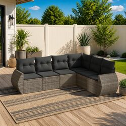 Comfortable 6 Piece Garden Sofa Set with Removable Covers