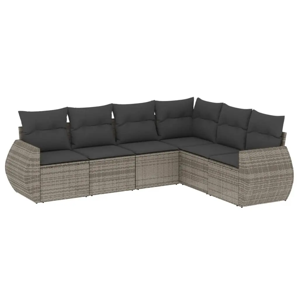 6 Piece Garden Sofa Set Outdoor Furniture Patio Sectional Cushions Grey