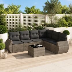 Comfortable 7 Piece Grey Sofa Set for Outdoor Living