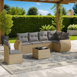 Reliable 7-Piece Garden Sofa Set with Cushions