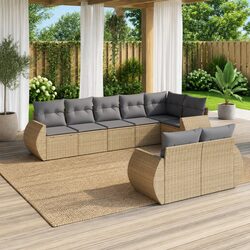 Durable 8 Piece Outdoor Sectional Sofa for Comfort