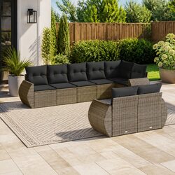 Comfortable 8 Piece Grey Rattan Garden Sofa Set for Your Patio