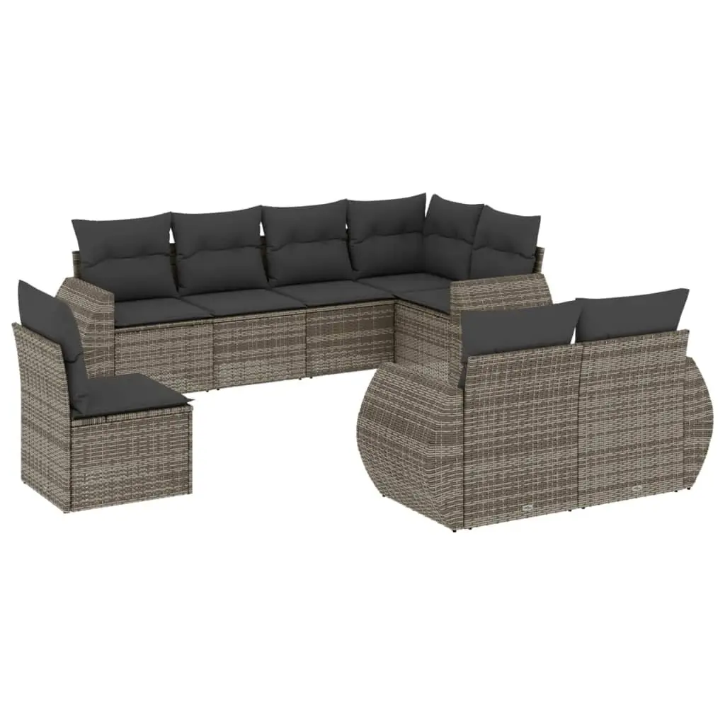Outdoor Sectional Sofa Set Modular Garden Furniture 8 Piece Grey