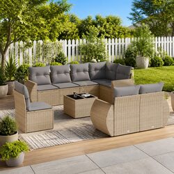 Comfortable and Practical 9-Piece Outdoor Sofa Set