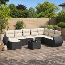Durable 9 Piece Outdoor Sectional Sofa Set for Relaxation
