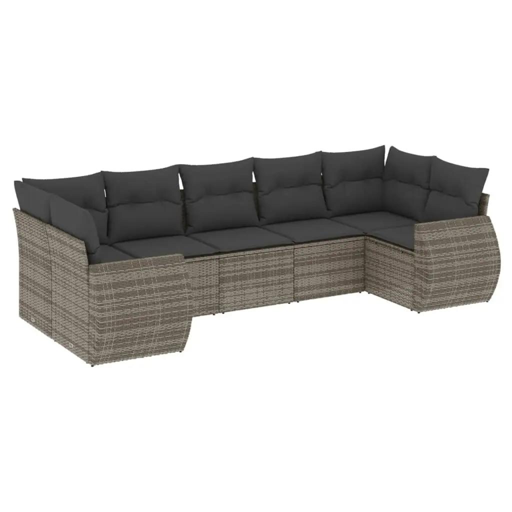 Outdoor Sectional Sofa Set 7 Piece Garden Furniture Modular Grey