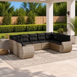 Comfortable 9-Piece Grey Sofa Set for Your Outdoor Retreat