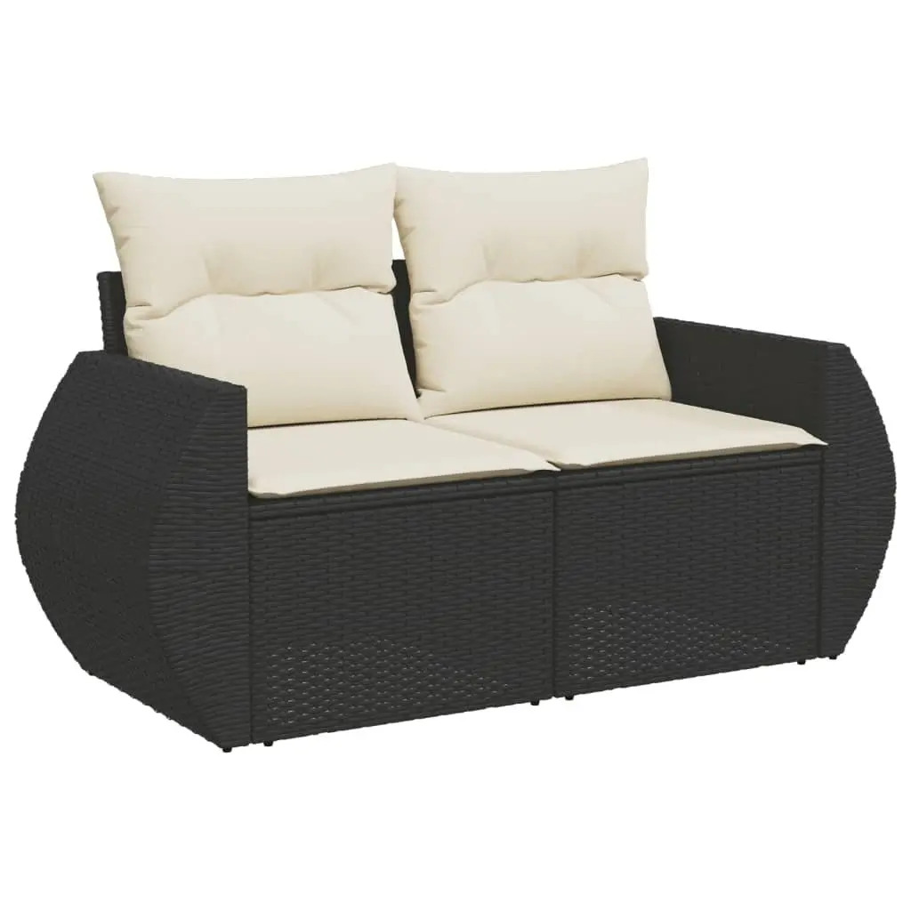 Outdoor Sectional Sofa Set 9 Piece Garden Seating Modular Black