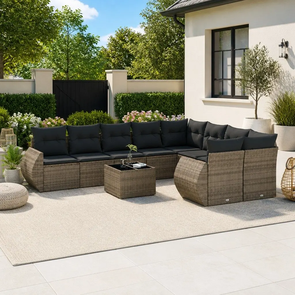 10-Piece Outdoor Sofa Set in Grey