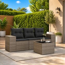 Reliable Grey 4-Piece Outdoor Sectional Sofa Set