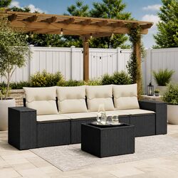 Comfortable and Stylish Black Rattan Sofa Set for Outdoors