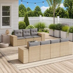 Comfortable 8-Piece Outdoor Sofa Set in Beige