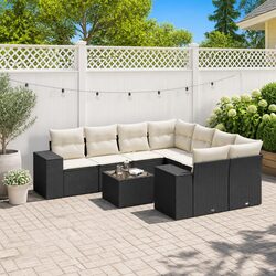 Value-Driven 9-Piece Black Sectional Sofa Set