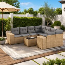 Reliable 9 Piece Garden Sofa Set for Outdoor Comfort