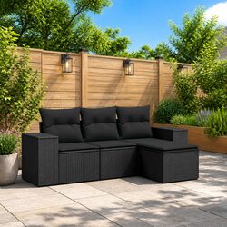 Reliable Black Outdoor Sectional Sofa Set for Comfort