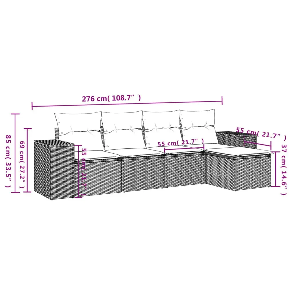 5 Piece Outdoor Sofa Set