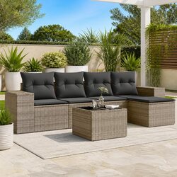 Reliable 6-Piece Outdoor Sofa Set with Cushions