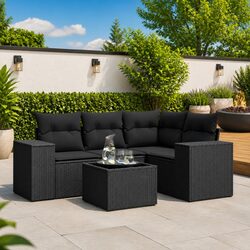 Comfortable Outdoor Sofa Set – 5 Pieces in Black