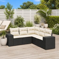 Comfortable 5 Piece Black Garden Sofa Set for Relaxation