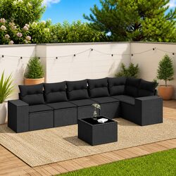 Comfortable 7 Piece Outdoor Sofa Set with Cushions