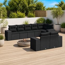 Reliable and Affordable 8 Piece Black Rattan Sofa Set