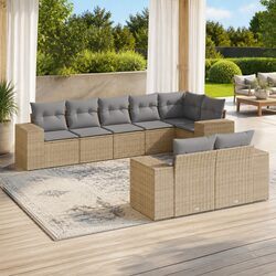 Warm and Versatile 8-Piece Garden Sofa Set for Outdoors