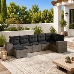 Comfort Meets Value: 7 Piece Garden Sofa Set for Outdoors