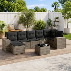 Comfort and Value in 8-Piece Grey Rattan Sofa Set