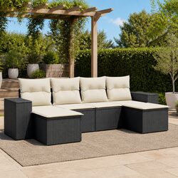 Cozy 6-Piece Garden Sofa Set with Cushions for Outdoor Enjoyment