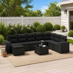 Warm and Reliable 9-Piece Garden Sofa Set for Relaxation