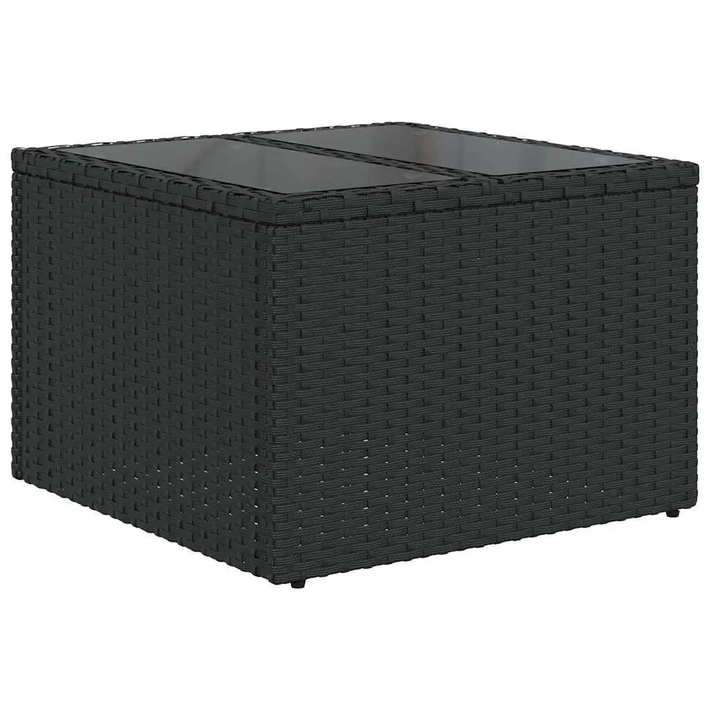 Garden Sofa Set 9 Piece Outdoor Furniture Patio Lounge Black Poly Rattan with