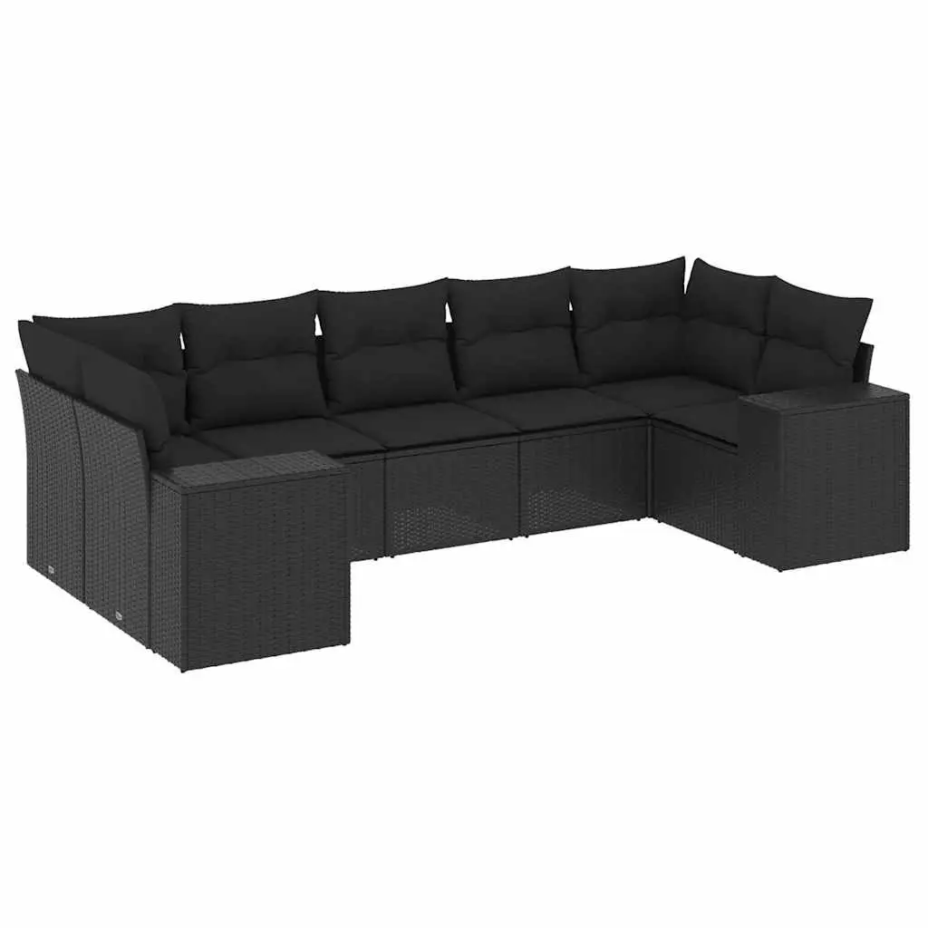 7 Piece Garden Sofa Set Outdoor Furniture Patio Seating Black
