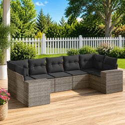 Practical 7 Piece Garden Sofa Set with Comfortable Cushions