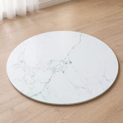 Practical Ø50cm Tempered Glass Table Top with Marble Finish