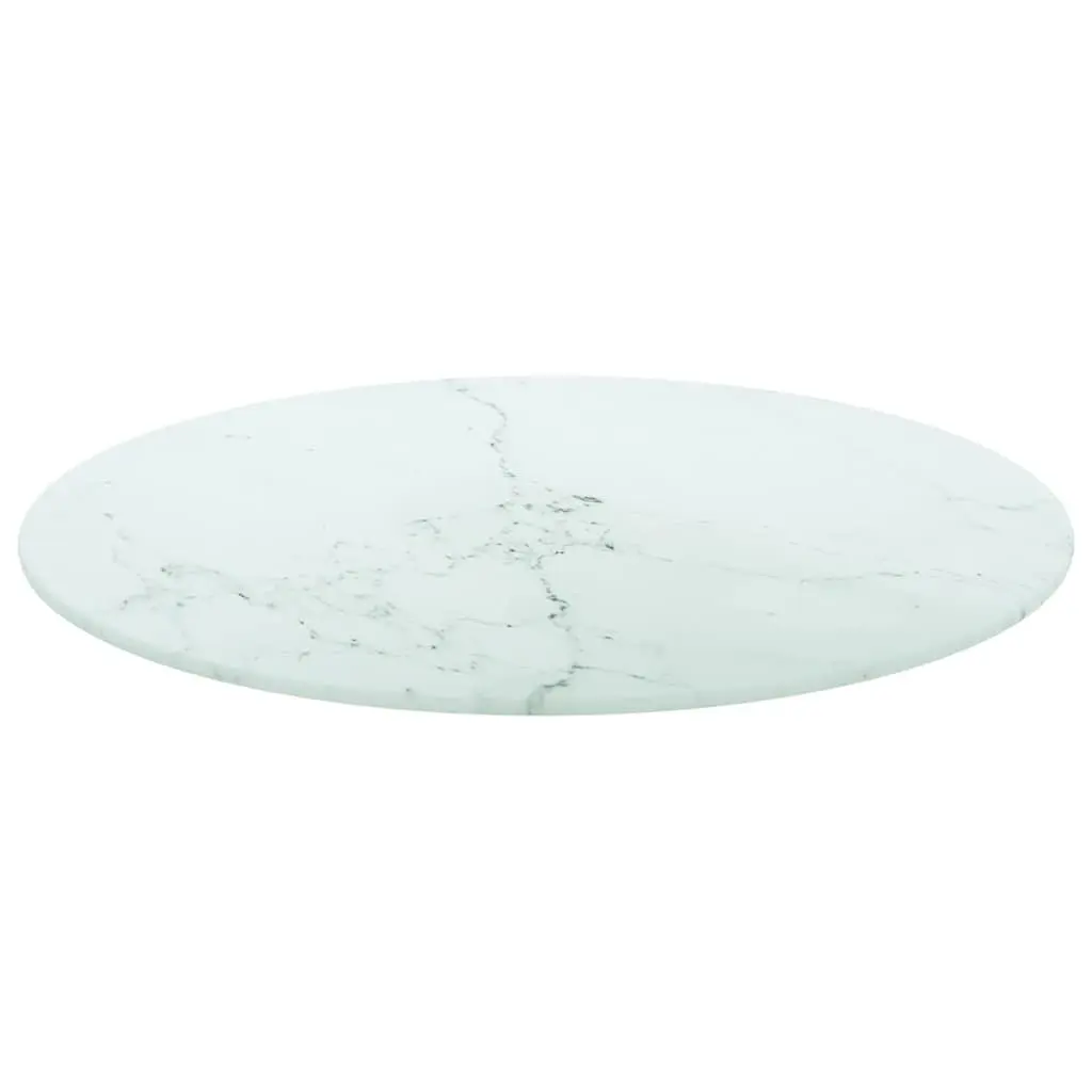 Ø50cm Tempered Glass Table Top with Marble Finish