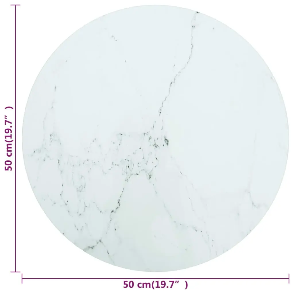 Ø50cm Tempered Glass Table Top with Marble Finish